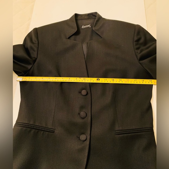 Soft and shiny fine wool blend black blazer & straight pants 2 Pc suit US 12 - Picture 15 of 16